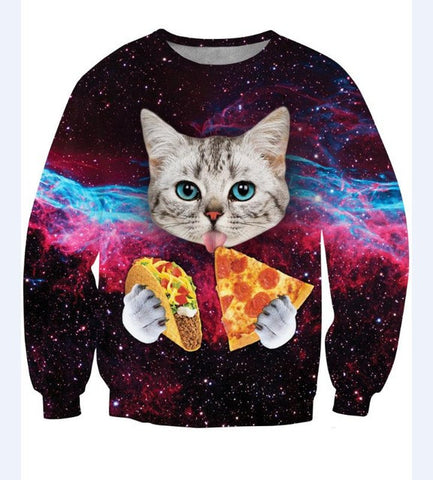 pizza cat taco sweater gallaxy space amazing