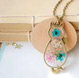 Dried Flowers Cat Necklace